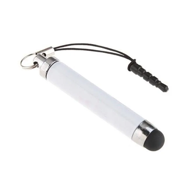 White extendable mini stylus with 3.5mm jack plug