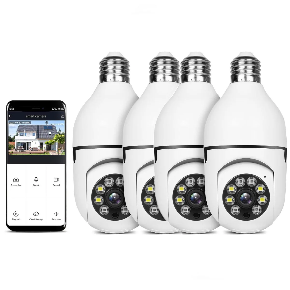 vibebli vibebli E27 1080P 360° Panoramic Security Camera 4packs — product photo
