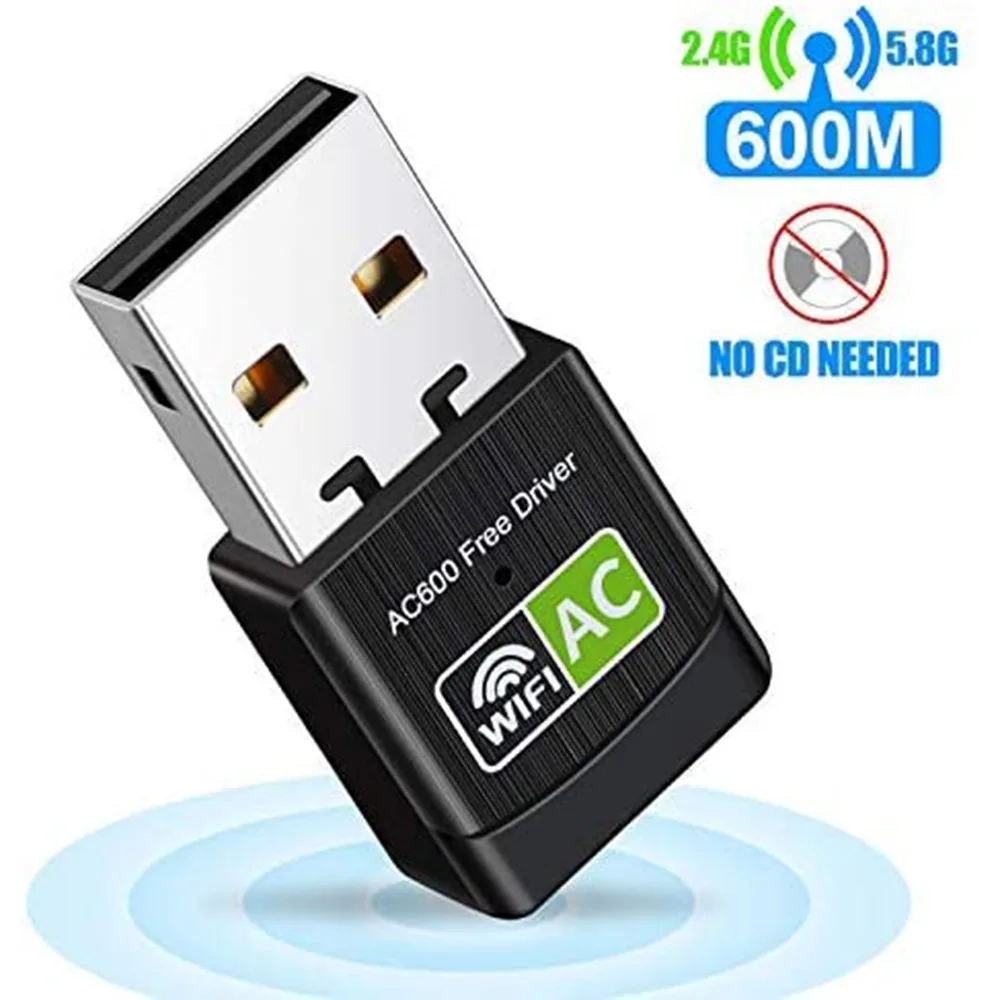 SMA SMA AC600 USB Wi-Fi Adapter 2.4/5 GHz 600Mbps Black — product photo