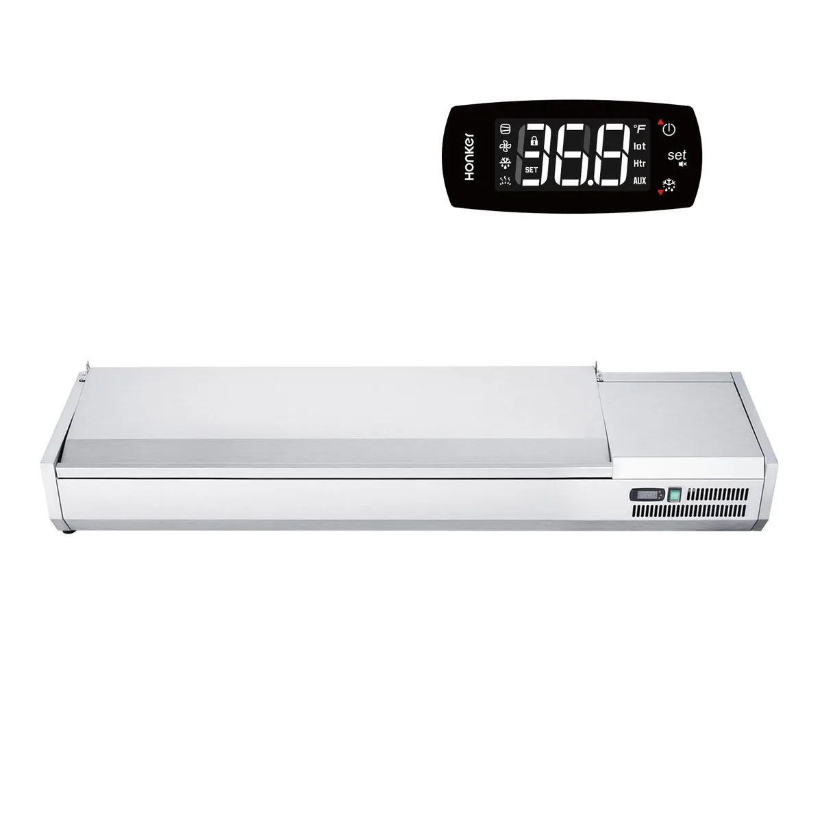 VEVOR VEVOR Refrigerated Condiment Prep Station E71TW-G 160W 5 1/3 &amp; 4 1/6 Pans — product photo