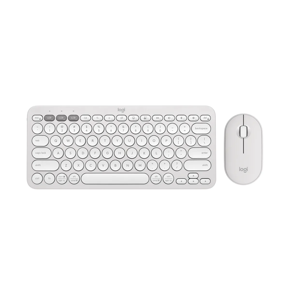 Logitech Logitech Pebble 2 Combo 920-012198 Bluetooth keyboard and mouse Tonal White — صورة المنتج