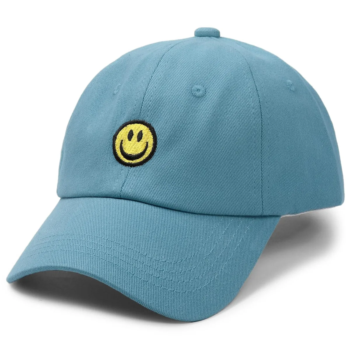  Smile Face Kids Washed Baseball Cap Black One Size — product photo
