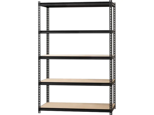 Lorell Lorell 59699 5-Shelf Steel 48x24x72 2300 lb Black office furniture — product photo