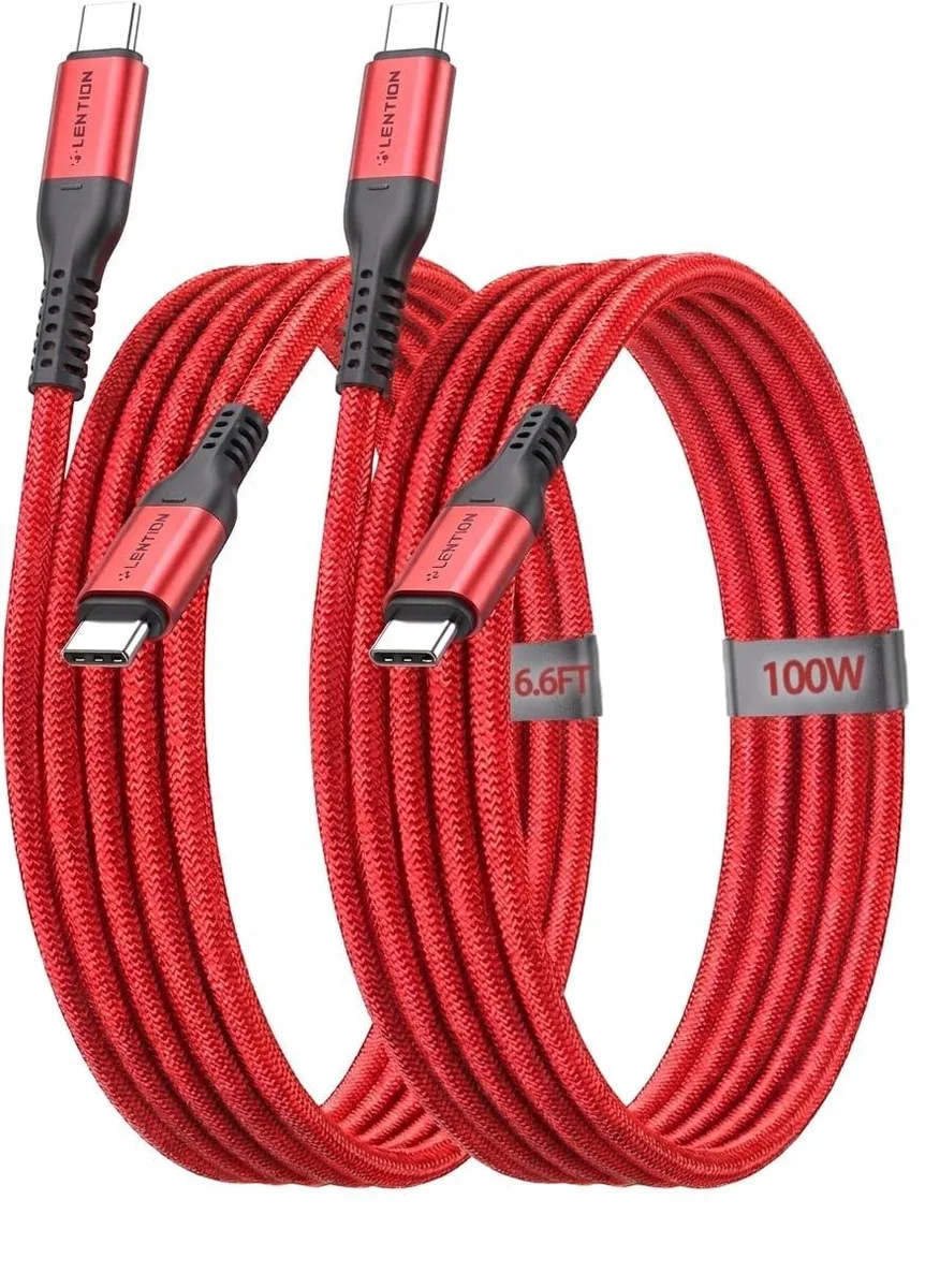 BELKIN USB-C to USB-C Cable 2-Pack 100W 6.6ft Orange — product photo