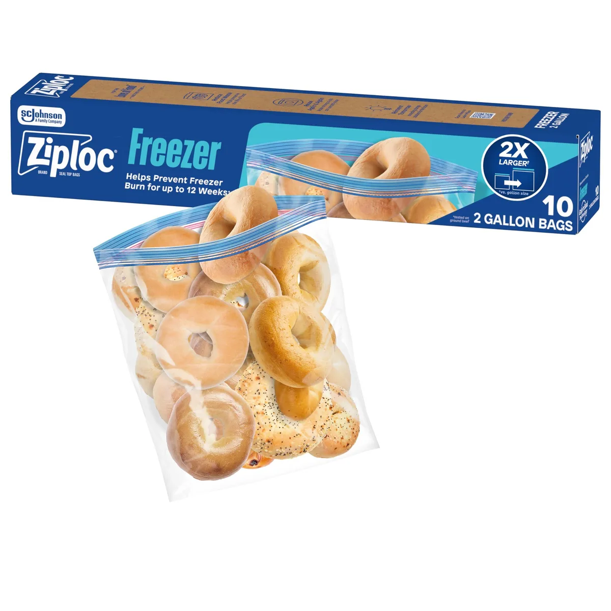 No Sew No Sew Ziploc 2 Gallon Freezer Bags 10 Count Clear — product photo