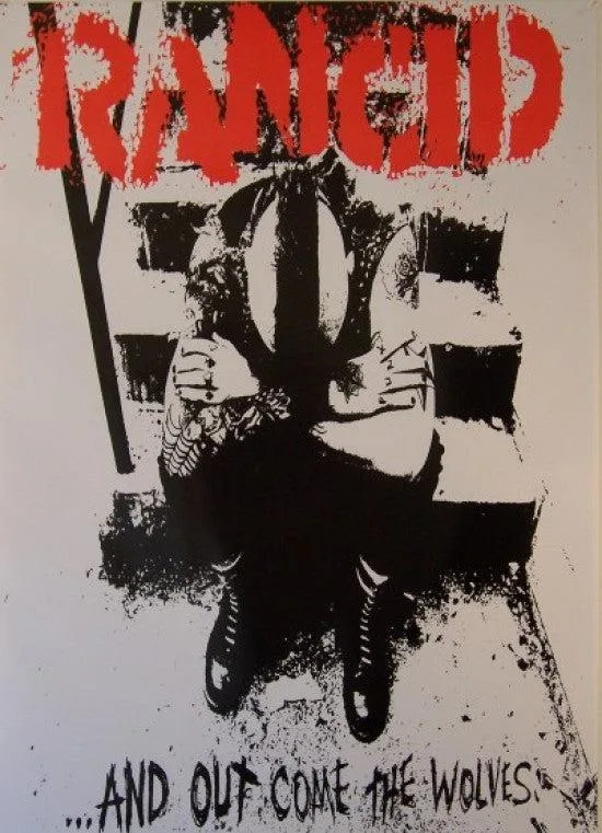 Rectangular poster 24 by 36 inches showing Rancid Wolves artwork on matte paper