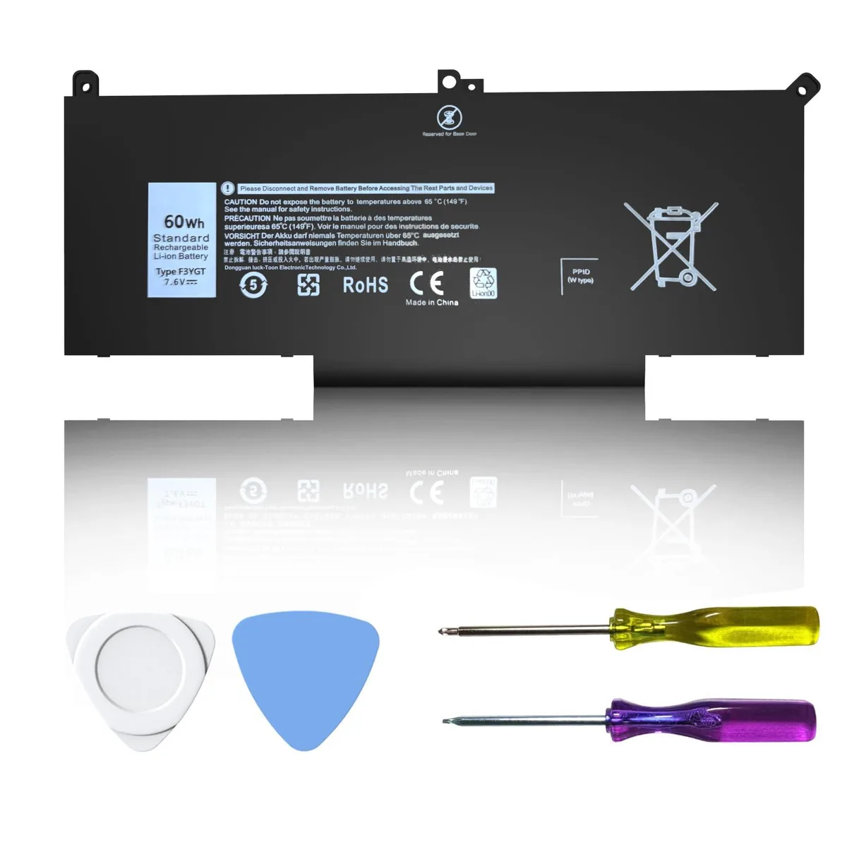  DELL F3YGT 60Wh 7.6V 4-cell laptop battery — product photo