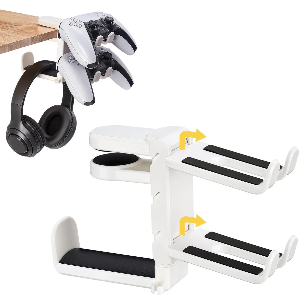  Avid Under Desk Headphone Hanger V05 White 3-in-1 Clamp Stand — product photo