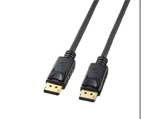 Black DisplayPort cable with male connectors on both ends, 10 ft length