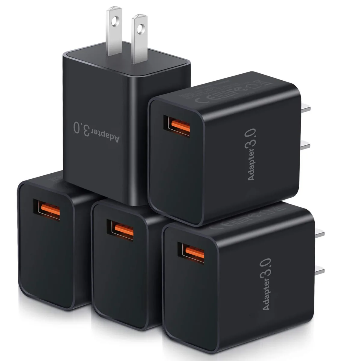  OKRAY HNT-QC530 18W QC 3.0 USB-A Wall Charger 5 Pack — product photo