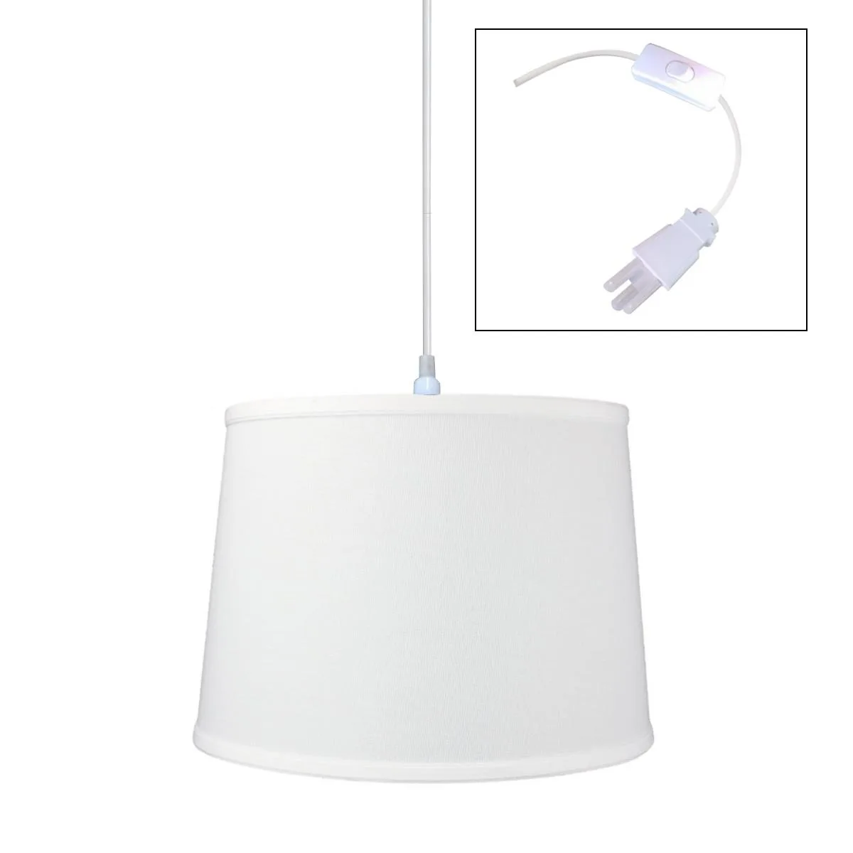 Home Concept Home Concept 1-Light Plug-In Swag Pendant White 12x14x10 — product photo