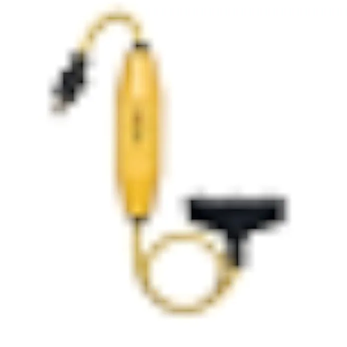 Yellow inline GFCI triple-tap adapter with 2-foot cord
