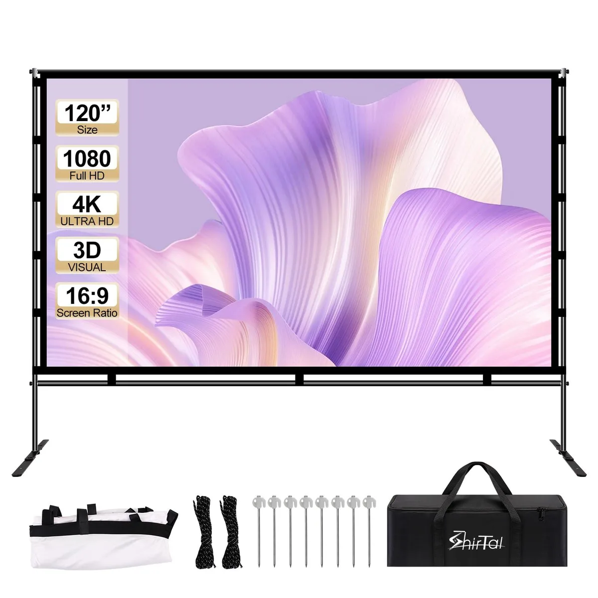 SHIRTAL 120" Projector Screen with Stand 16:9 — product photo