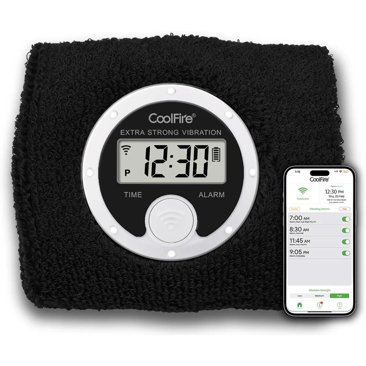 Maximal Power Maximal Power Vibrating Alarm Sweatband Black — product photo