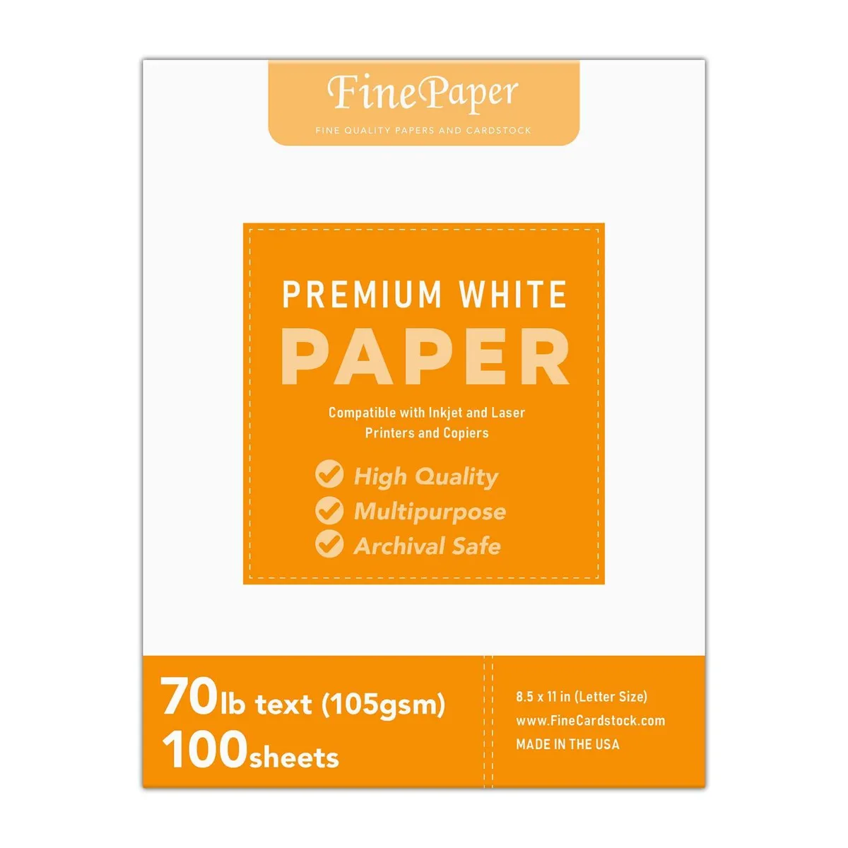  S Superfine Printing Bright White Paper 8.5 x 11 in 28lb 100 Sheets — product photo