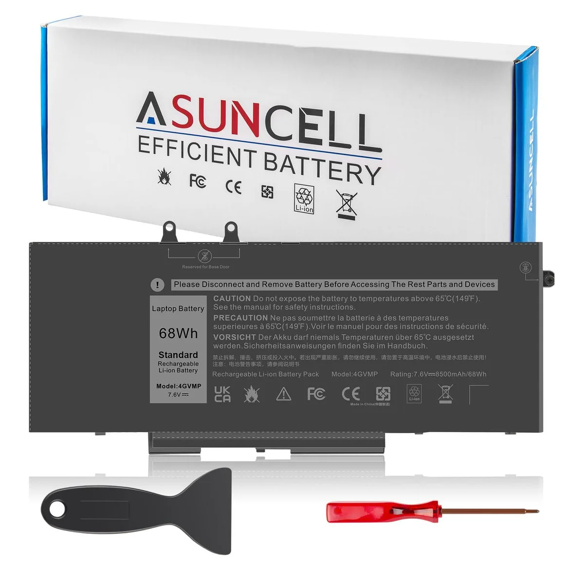  4GVMP 68Wh 7.6V Li-ion Battery for Dell Latitude Precision Inspiron — product photo