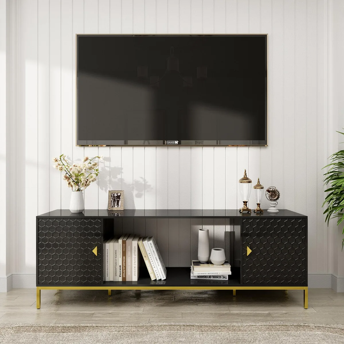 tuphen tuphen 70 Inch TV Stand Black Home Entertainment — product photo