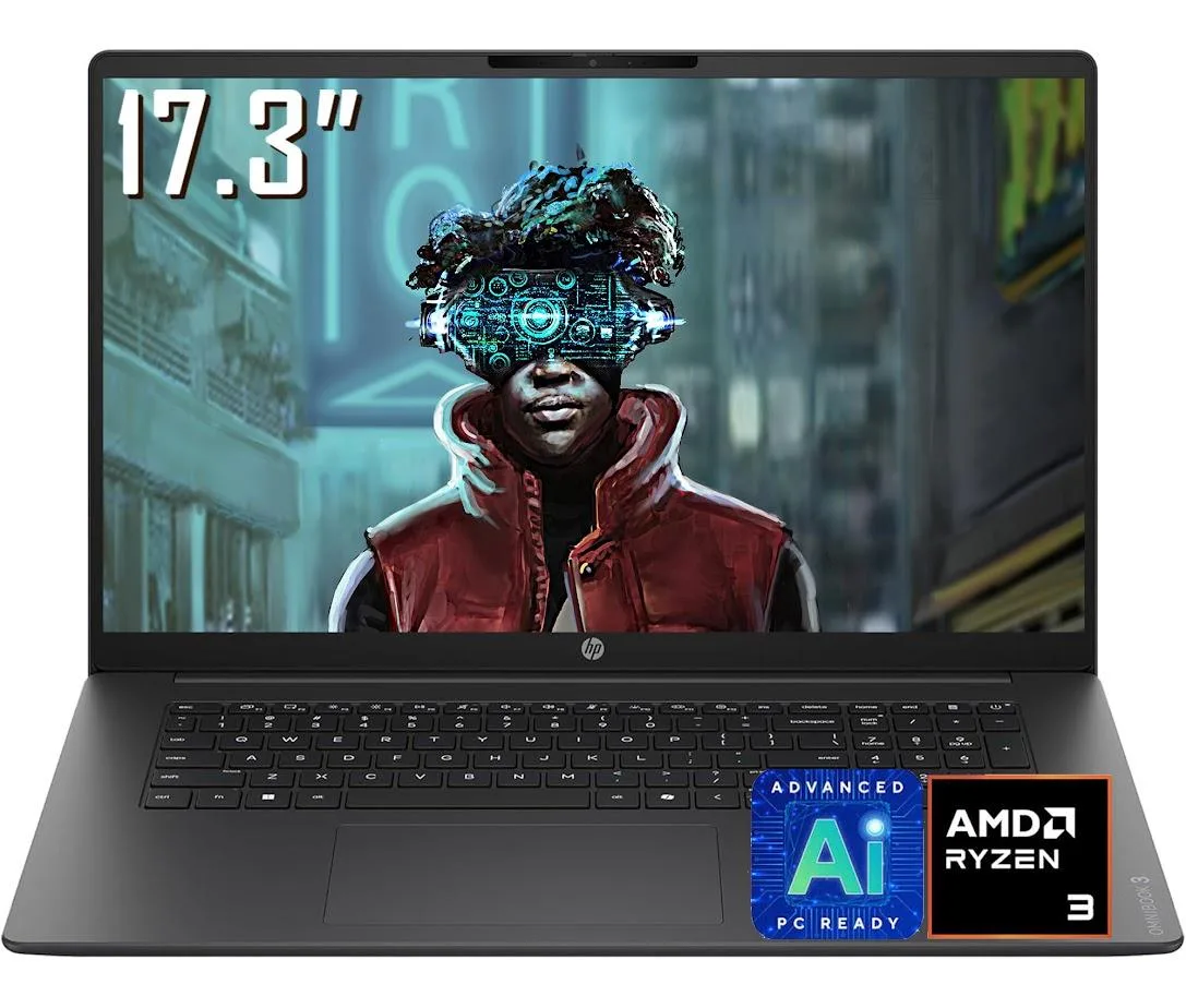 HP HP OmniBook 3 laptop AMD Ryzen 3 30 8GB LPDDR5 512GB 17.3" FHD IPS — product photo