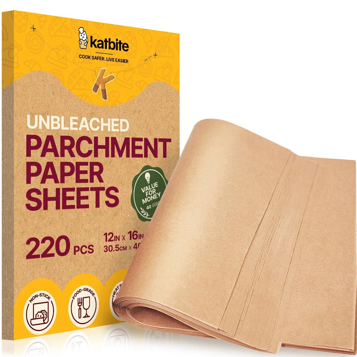 katbite KS40B-12x16-220 parchment paper craft 12x16 inch 220 sheets — product photo