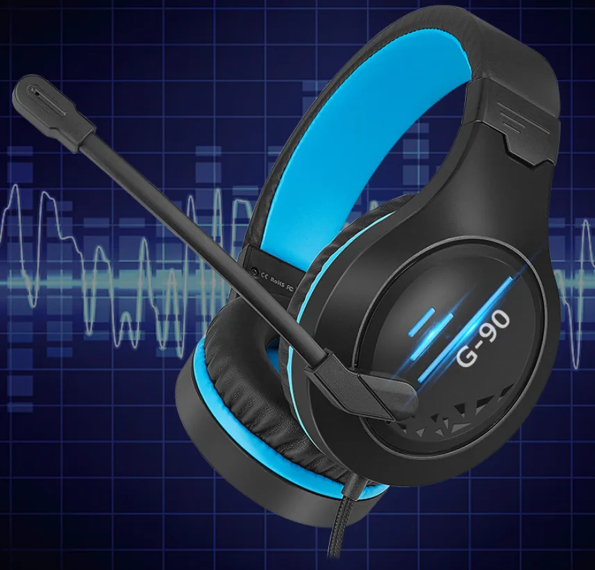 actoper actoper G-90 wired headset 3.5 mm USB 2.2 m braided cord 50 mm drivers 32 ohm 48 dB sensitivity — product photo