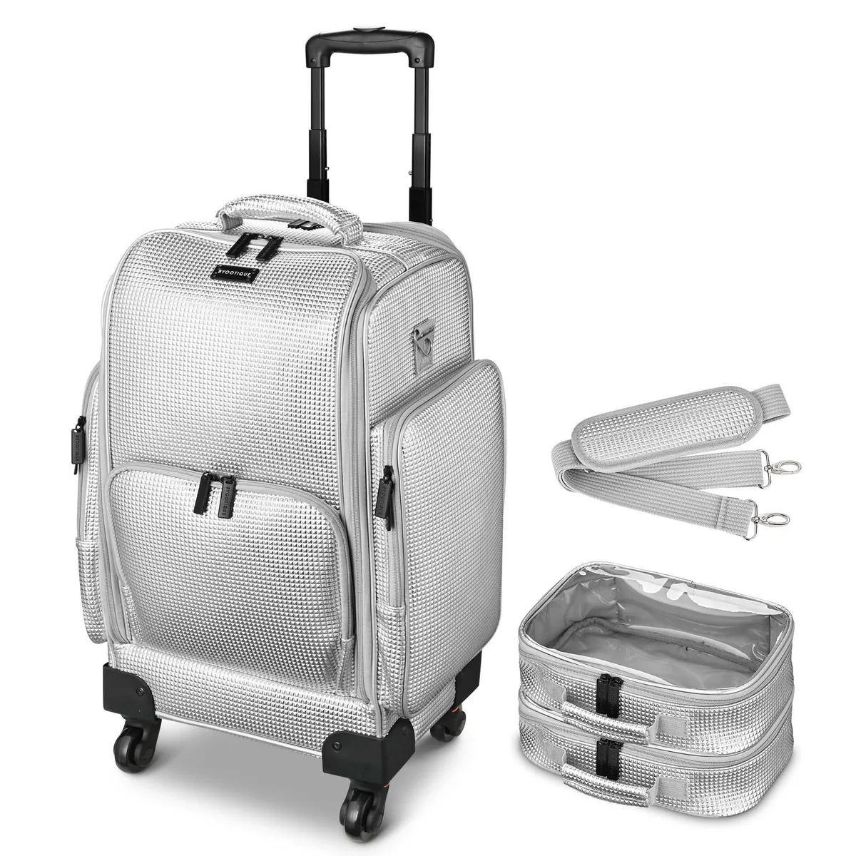 Yescom USA, Inc. Yescom USA, Inc. 12MKC071-8T2B-PU-11 Luggage Silver 15x12x25 33Lbs 360° Wheels — product photo