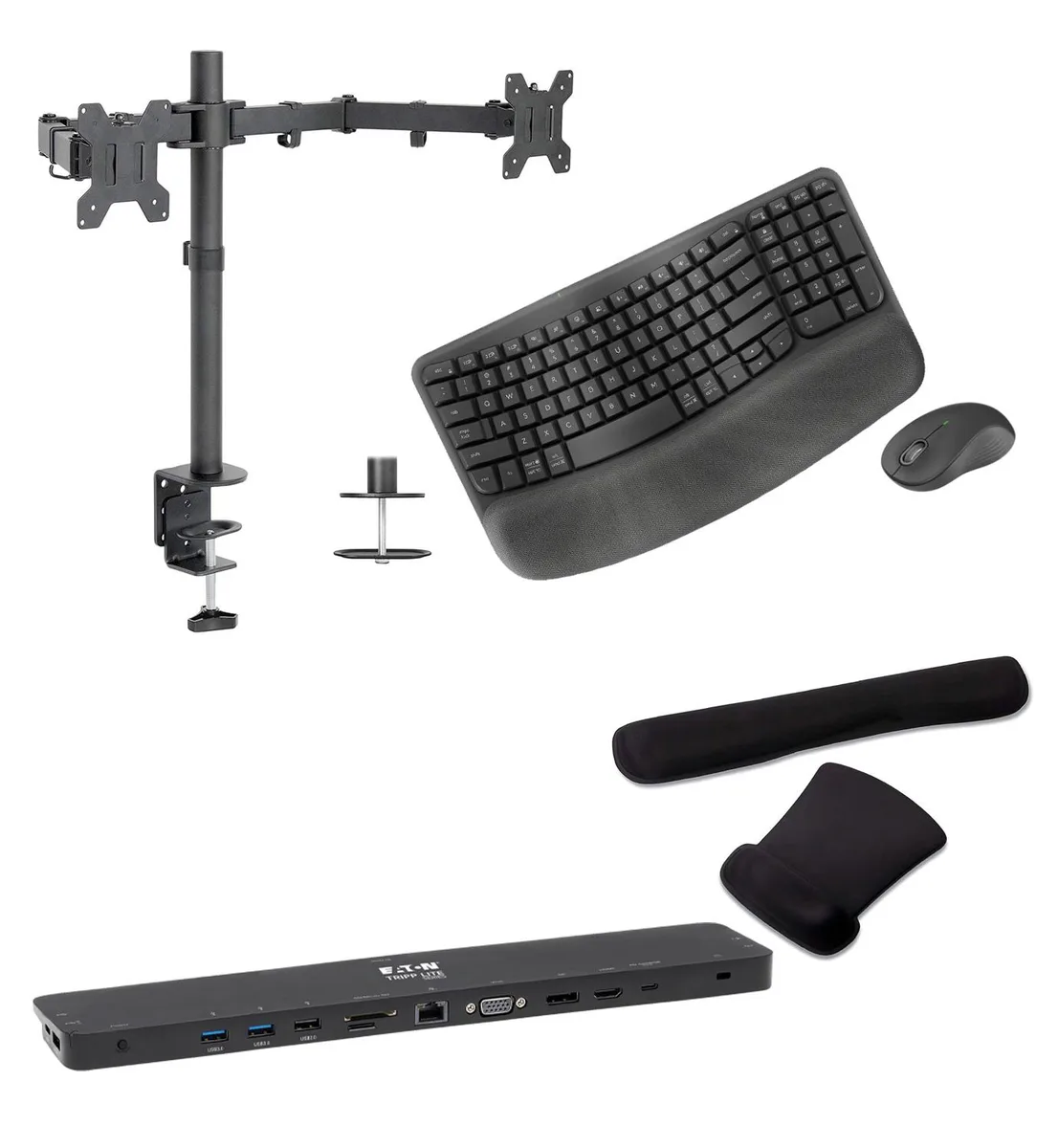 Tripp Lite Tripp Lite USB-C Dock Bundle 100W Triple Display MK670 Dual Monitor Stand — product photo