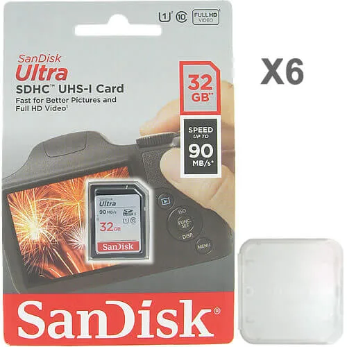 SanDisk SanDisk Ultra 32GB SDHC Class 10 6-Pack with Cases — product photo