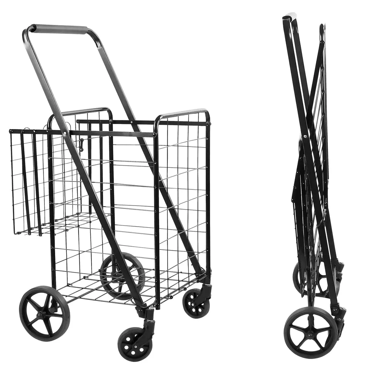 Mount-It Mount-It Rolling Utility Shopping Cart Clear 66lbs — product photo