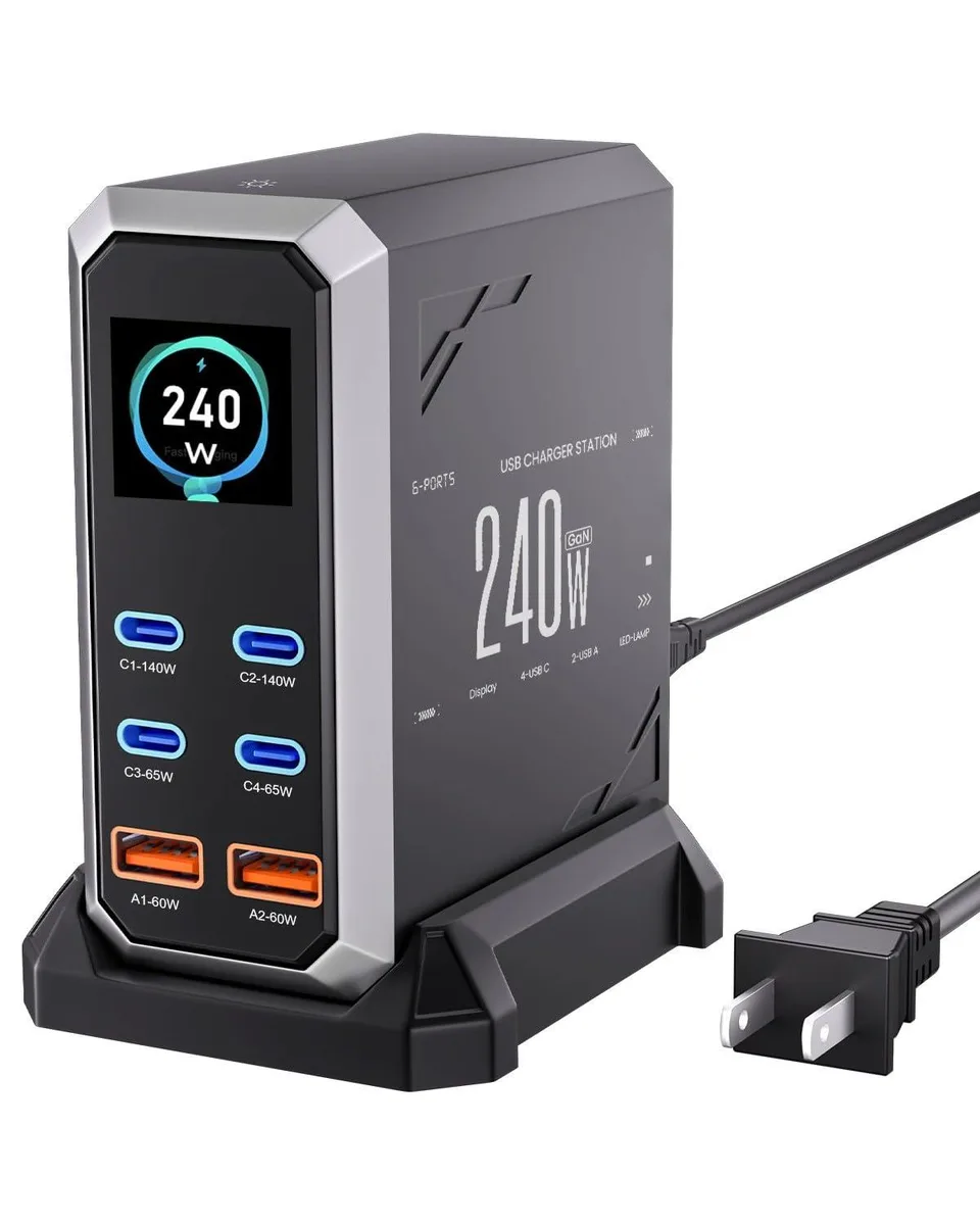 Bolizma HW186 240W 6-Port USB-C GaN Power Adapter — product photo