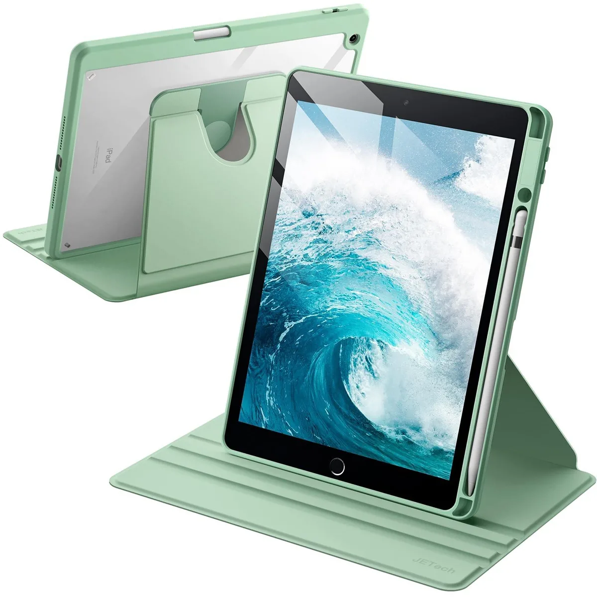 JETech JETech Rotating Case for iPad 9/8/7 10.2-Inch Matcha Green 2 in 1 accessory — product photo