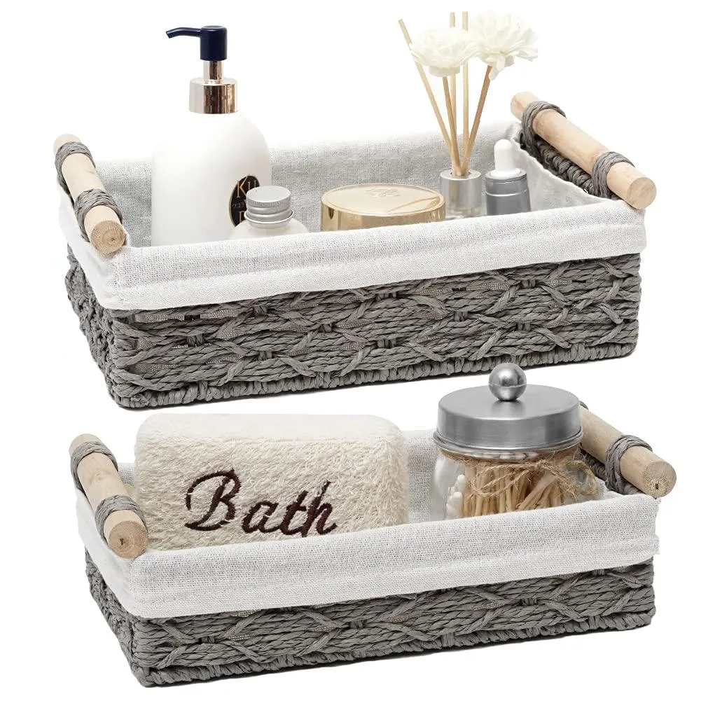  Storage Basket Set of 2 Grey 11.8x7.8x3.9 in — product photo