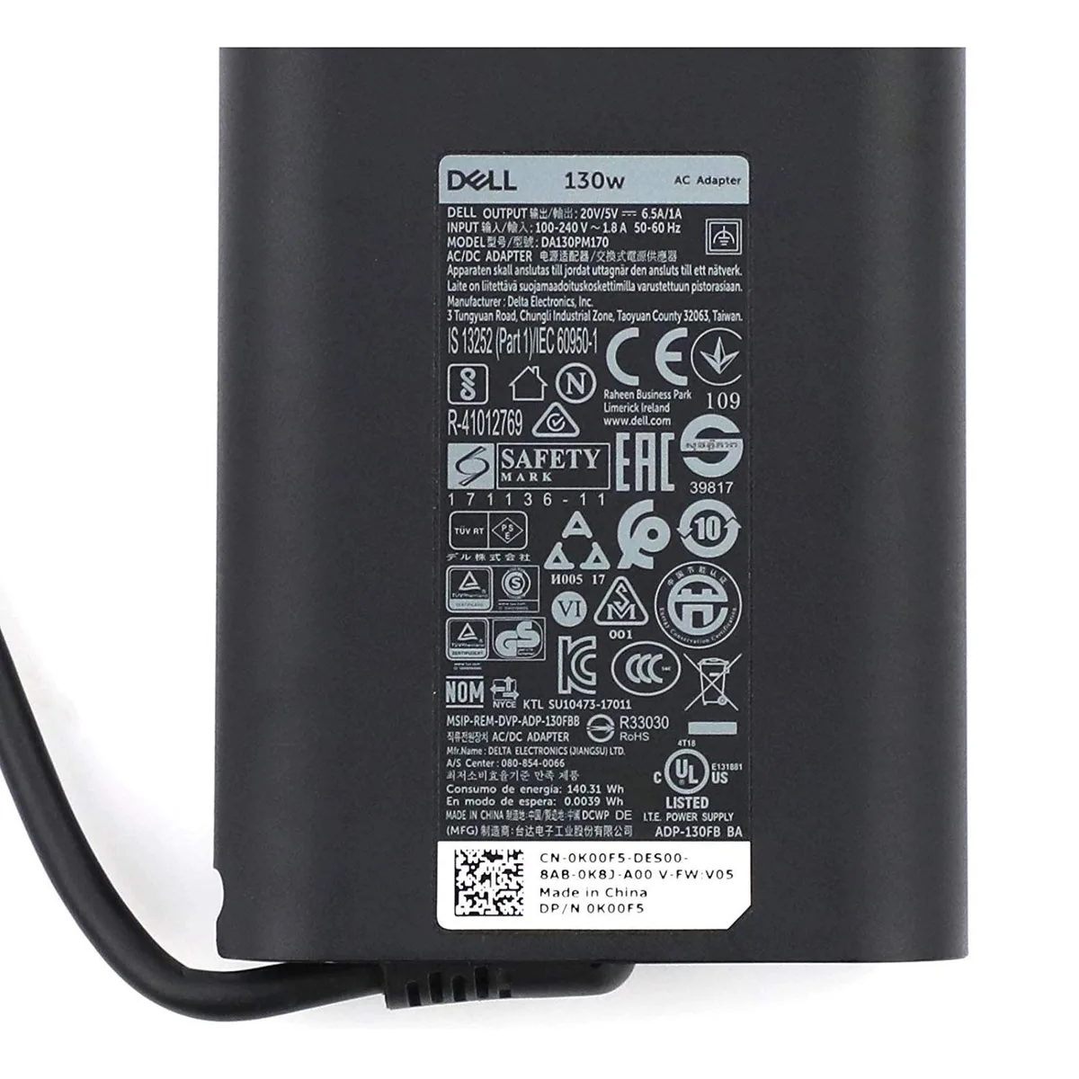 DELL DELL DA130PM170 130W USB-C laptop charger — product photo