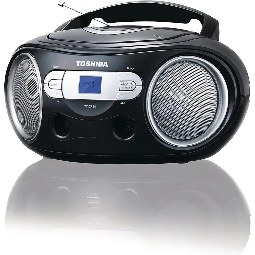  Toshiba TY-CRS9 Portable CD Boombox AM/FM Aux Black — product photo