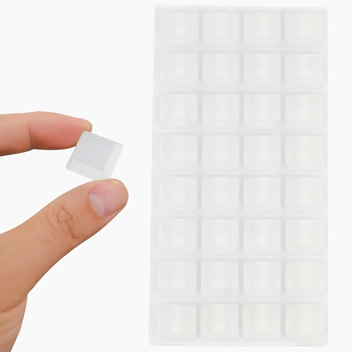 32 transparent square silicone self-adhesive feet 20mm