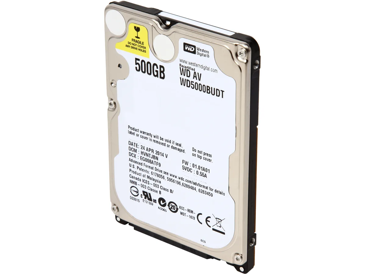 Western Digital Western Digital WD5000BUDT-FR 500GB 5400 RPM 32MB Cache SATA 3.0Gb/s 2.5" laptop hard drive — product photo