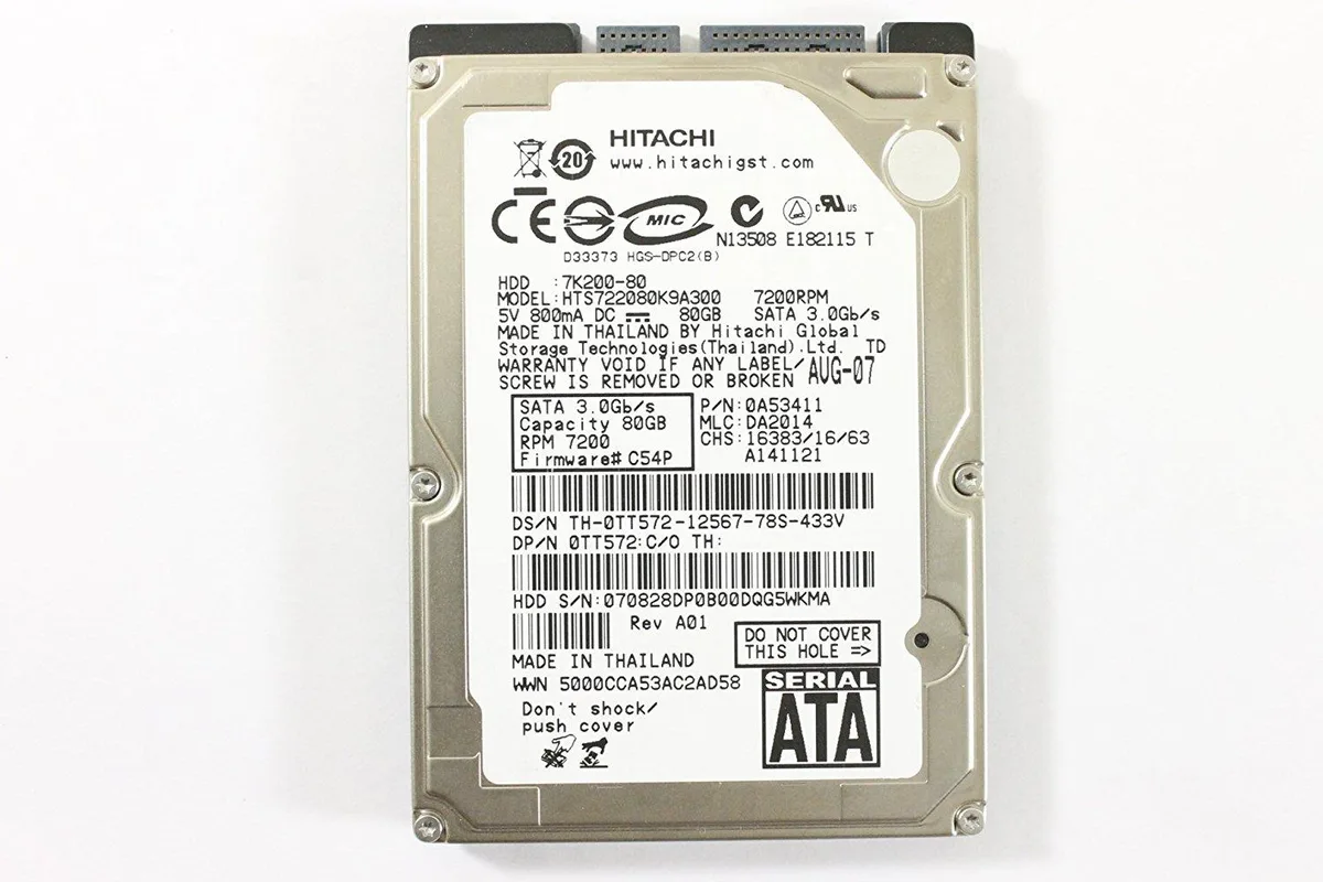 DELL DELL TT572 2.5" SATA 80GB 7200 RPM internal hard drive — product photo