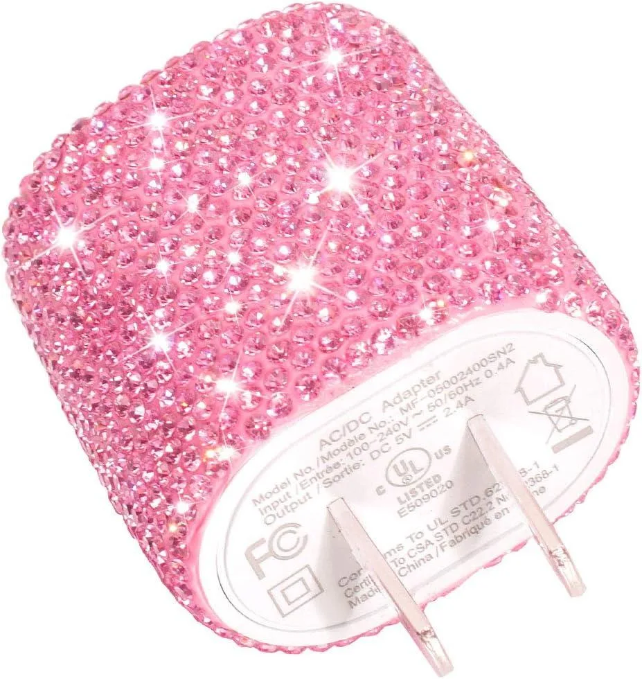 KINGARD KINGARD Bling 24W Dual USB Charger Pink — product photo