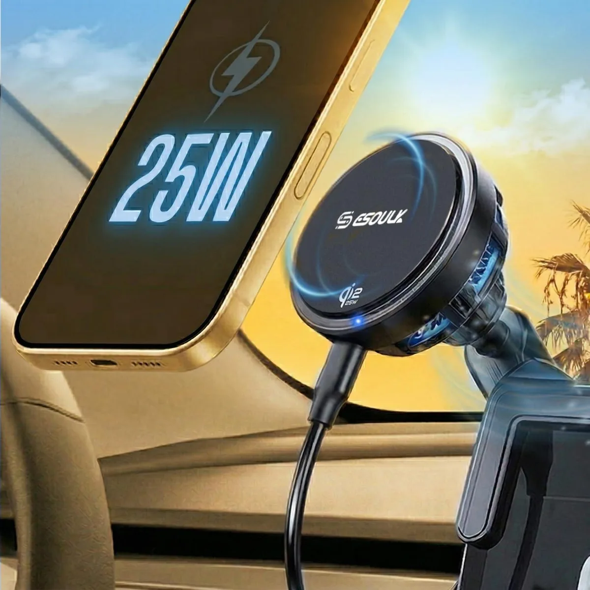 Luisport Luisport 3/Y 25W Qi2 Magnetic Car Charger with Cooling Fan — product photo