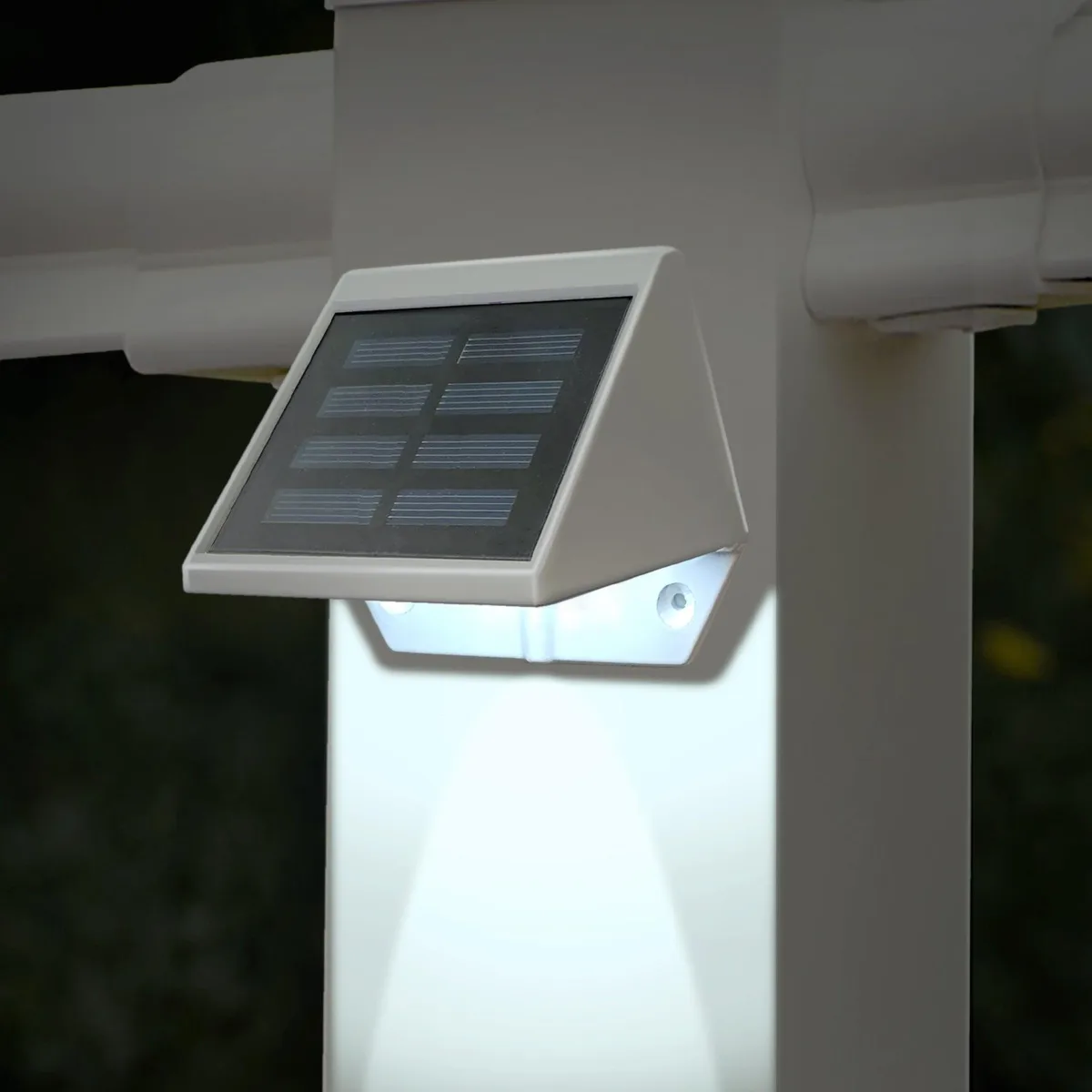 Classy Caps Mfg. Inc. Classy Caps Mfg. Inc. White Aluminum Solar Deck &amp; Wall Light 2 Pack 12 lm 4500 5500 K — product photo