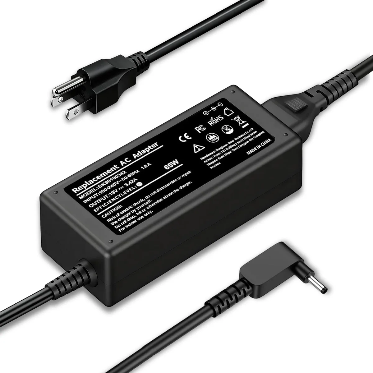 No Sew No Sew 65W AC Adapter 19V 3.42A 3.0x1.1mm Tip for Acer Aspire Spin Swift Chromebook — product photo