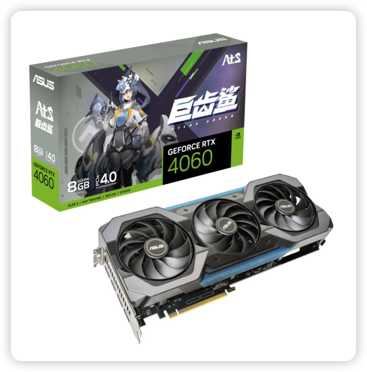 ASUS ASUS ATS GeForce RTX 4060 8GB graphics card ATS-RTX4060-8G-GAMING — product photo