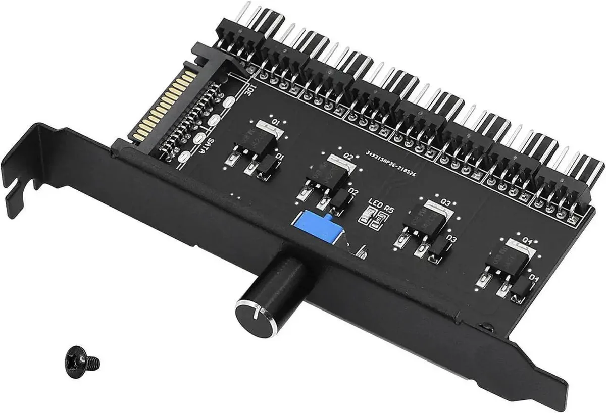 Vszerda Vszerda PC 8-Channel Fan Hub Knob Controller SATA 12V 35W — product photo