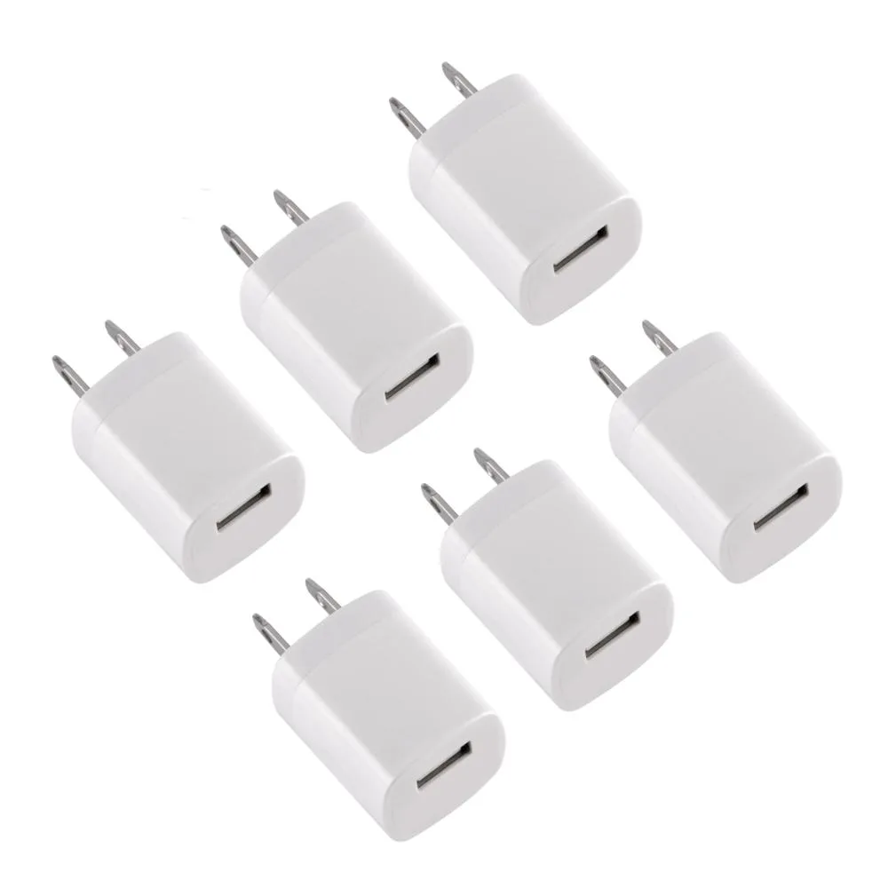 Qixxronics Qixxronics USB Wall Charger Cube 1A 5V White 6 Pack — product photo
