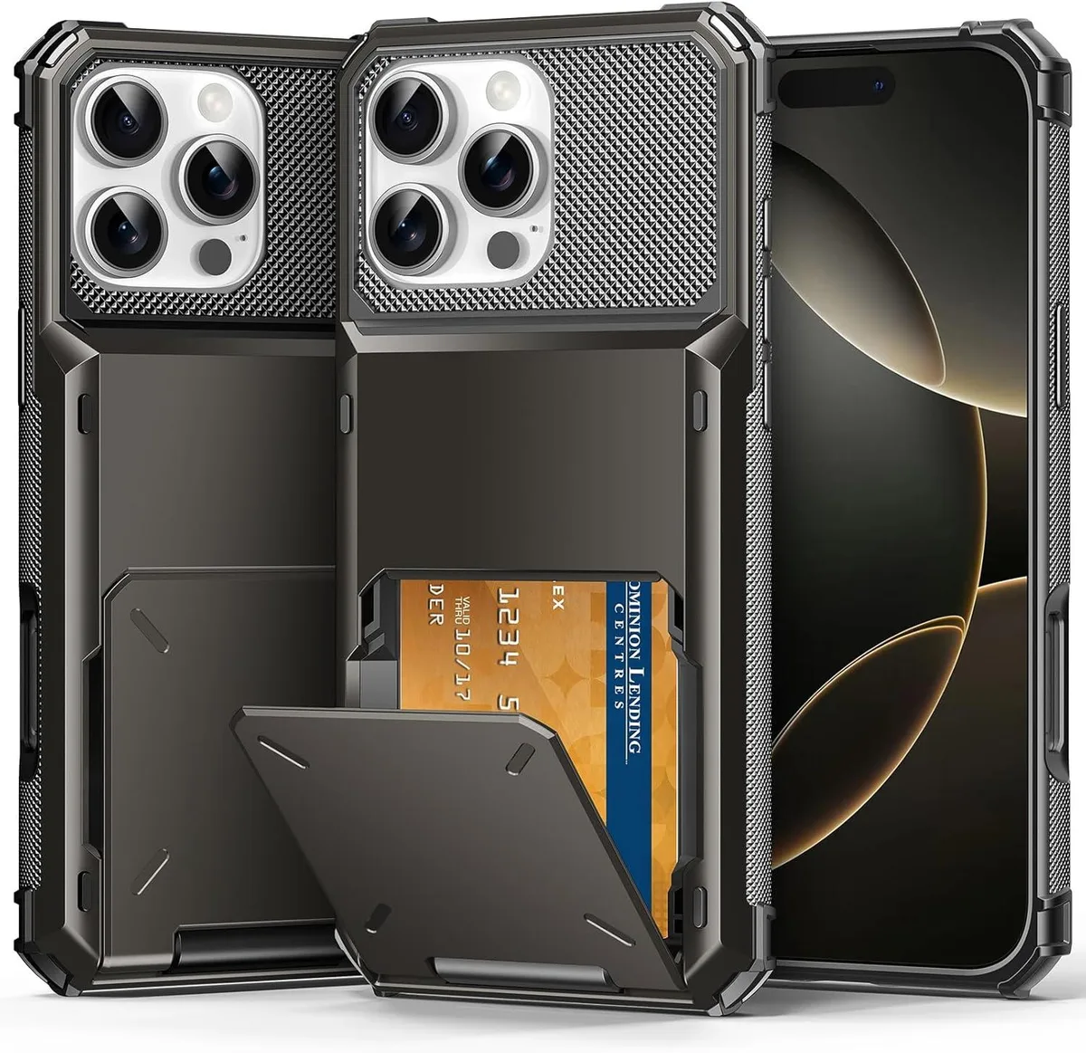 BONAEVER BONAEVER iPhone 16 Pro Case with Card Holder Gray — product photo