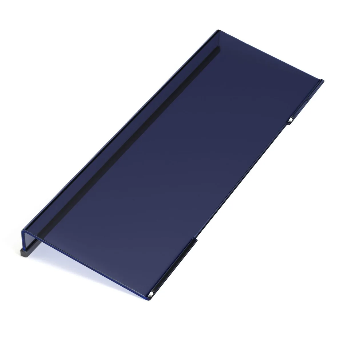 Translucent black acrylic keyboard stand, 17-inch tray with low front lips and silicone anti-slip strip