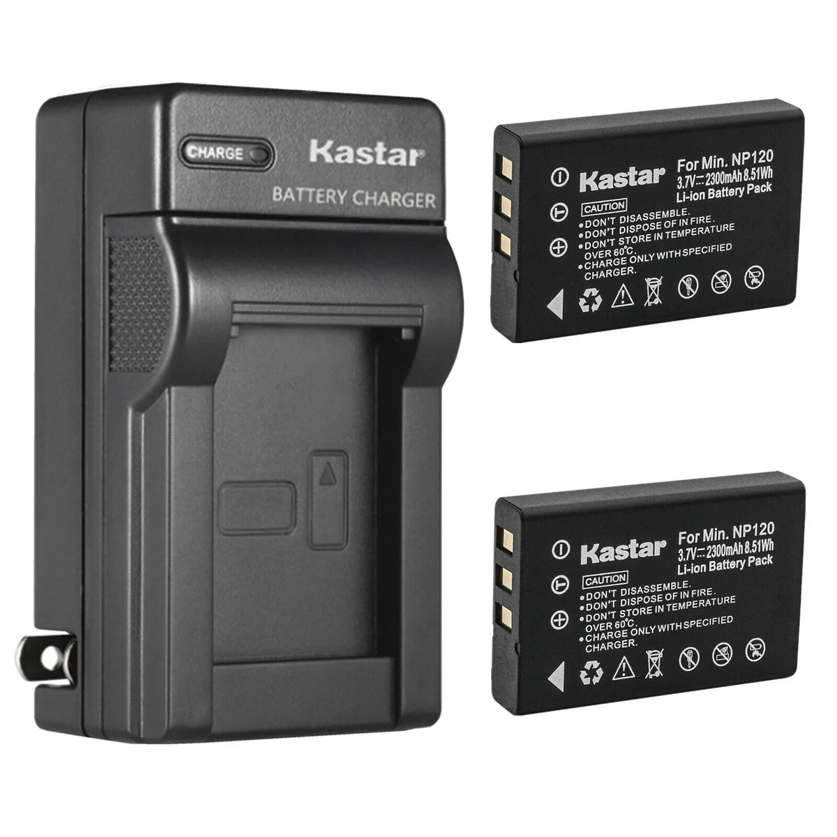 Kastar Kastar FNP-120 2-Pack Battery &amp; AC Wall Charger for Ricoh Caplio G4 G4 wide GX GX8 Pro G3 R330 RR10 RR30 RX — product photo