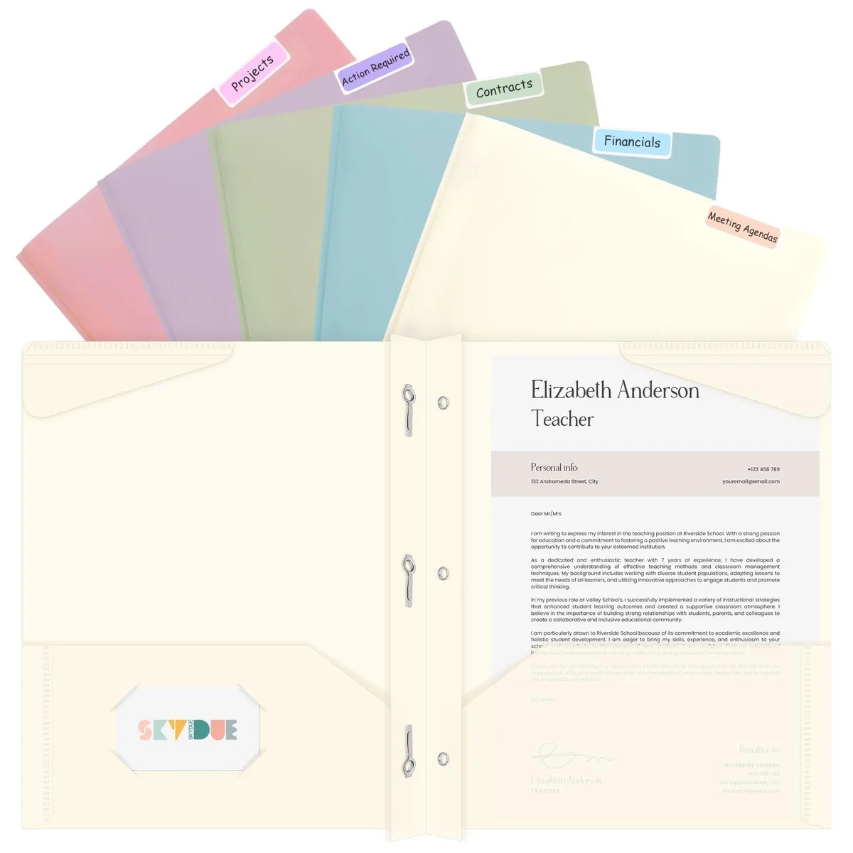  5 Pack Plastic Pastel Pocket Folders 9.7 x 11.5 Muted — product photo