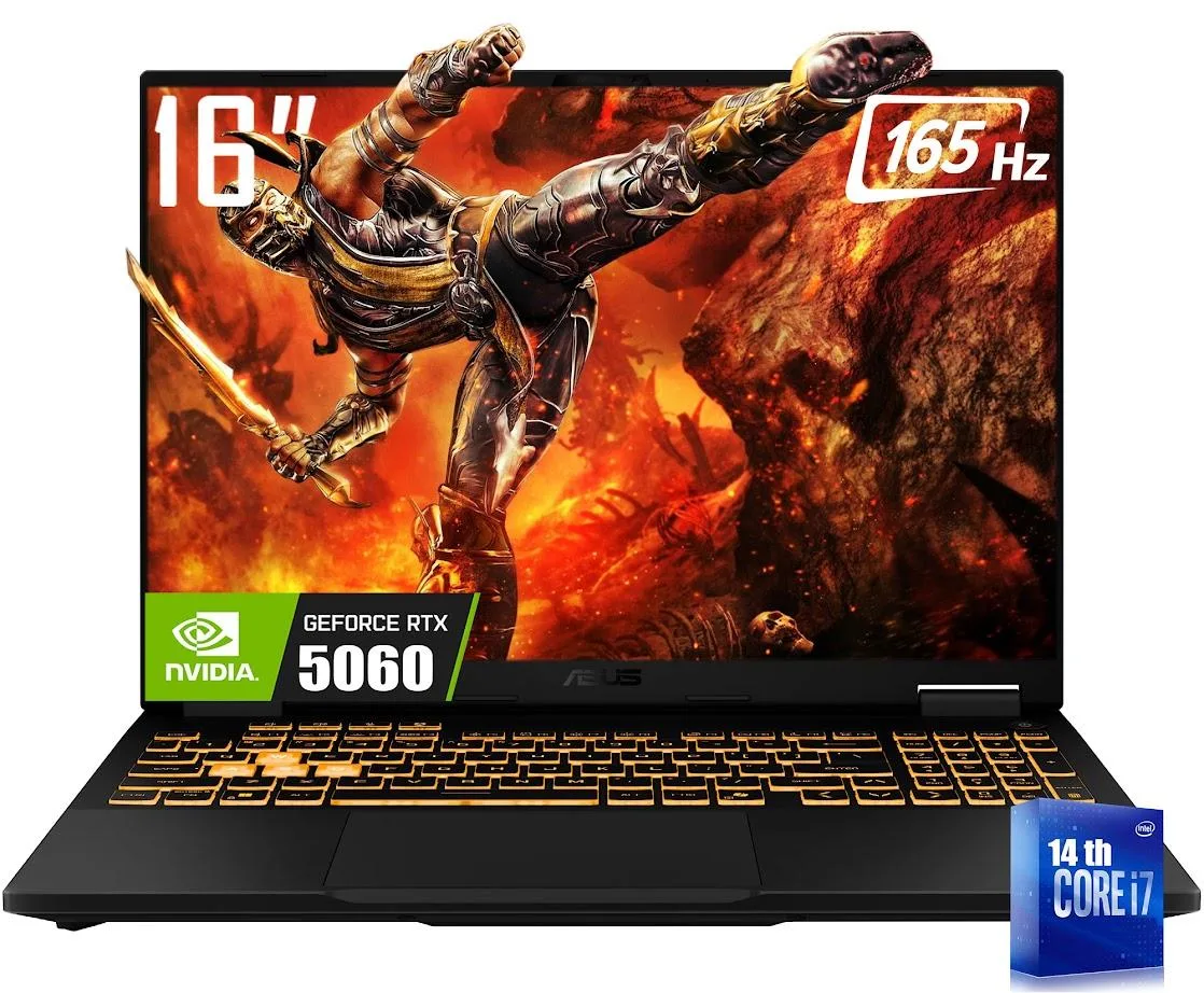 ASUS ASUS TUF F16 gaming laptop 16" WUXGA 165Hz i7-14650HX 5.2 GHz RTX 5060 64GB 4TB Win11 Home — product photo