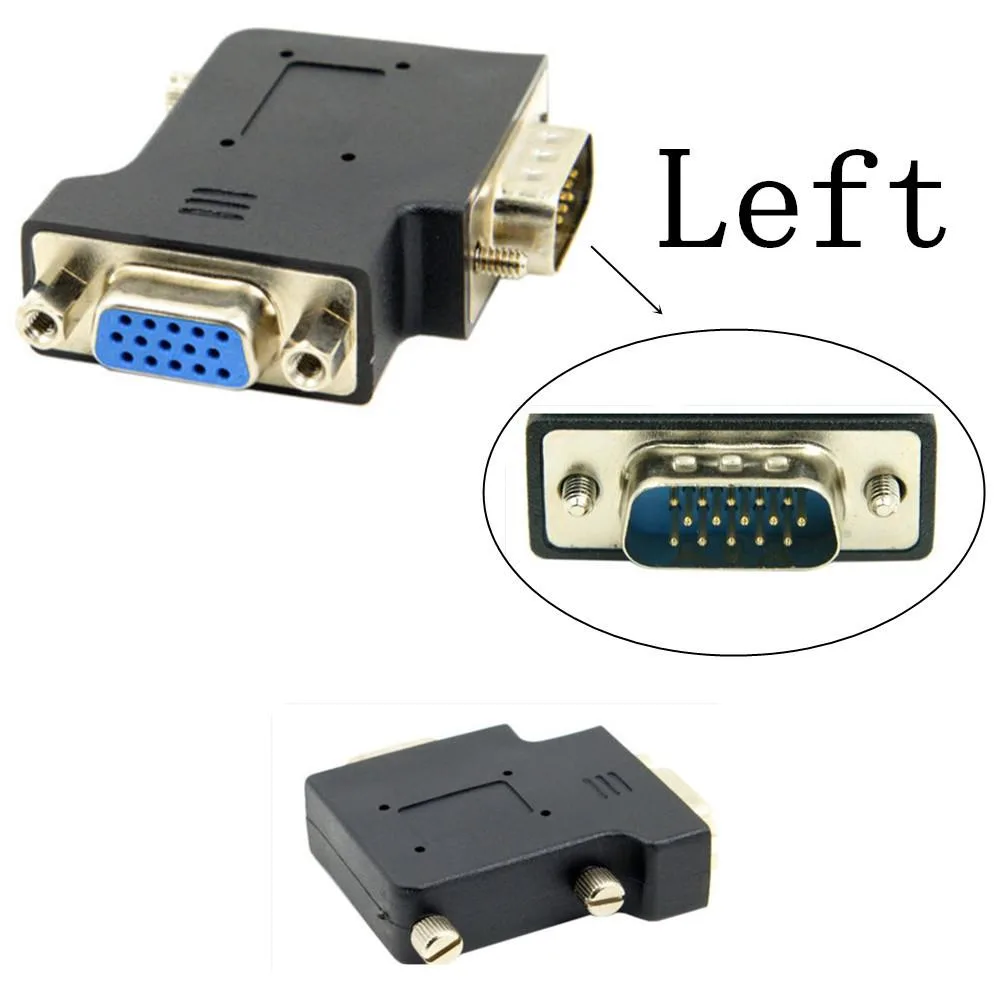TeKit TeKit Vertical Flat 90 Degree Left Angled VGA SVGA Male To Female Adapter — product photo
