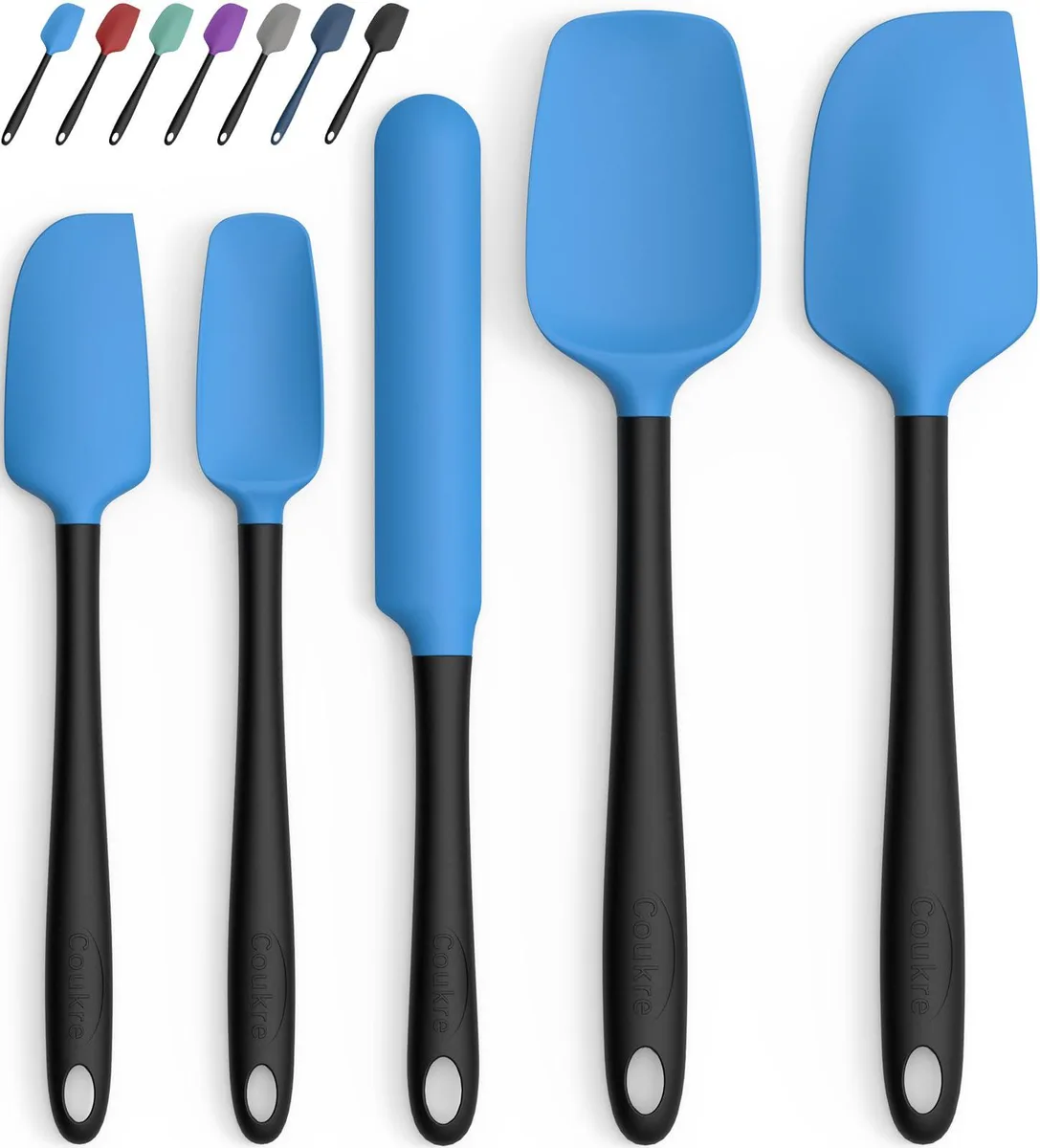  Coukre Silicone Spatula Set of 5 Blue Black 10.6 in — product photo